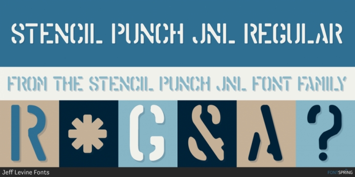 Stencil Punch JNL font preview