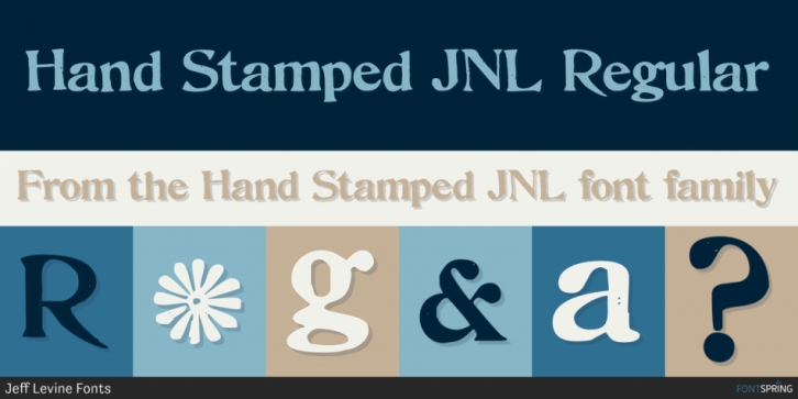 Hand Stamped JNL font preview