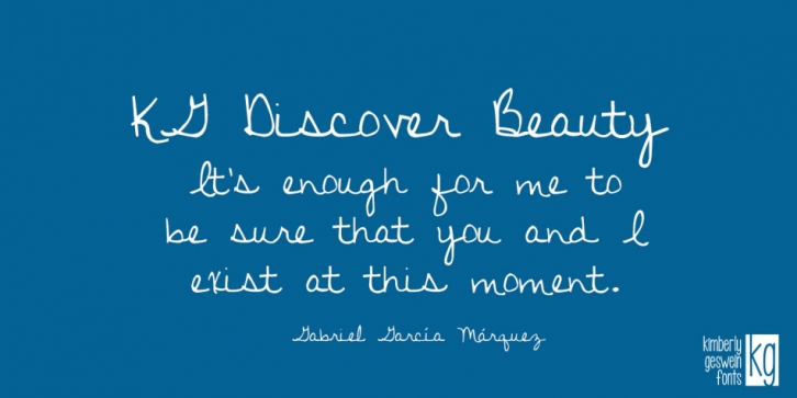 KG Discover Beauty font preview