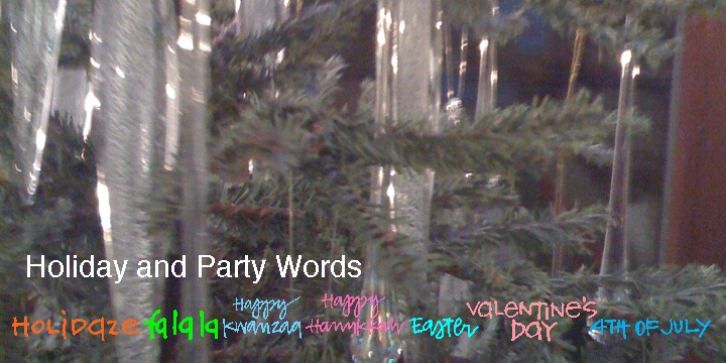 Holiday and Party Words font preview
