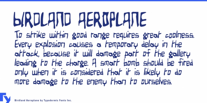Birdland Aeroplane font preview