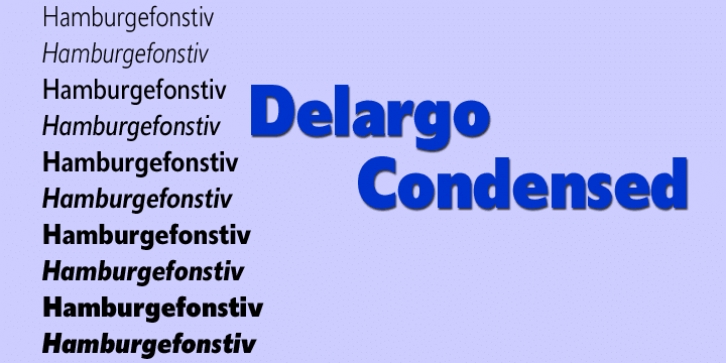 Delargo DT Condensed font preview
