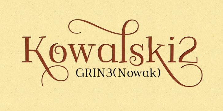 Kowalski2 font preview