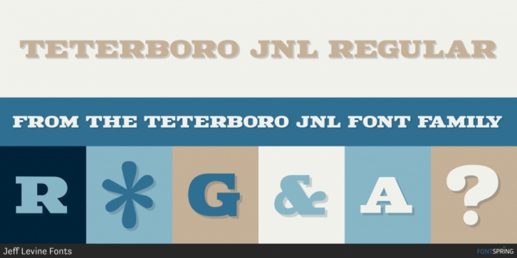 Teterboro JNL font preview