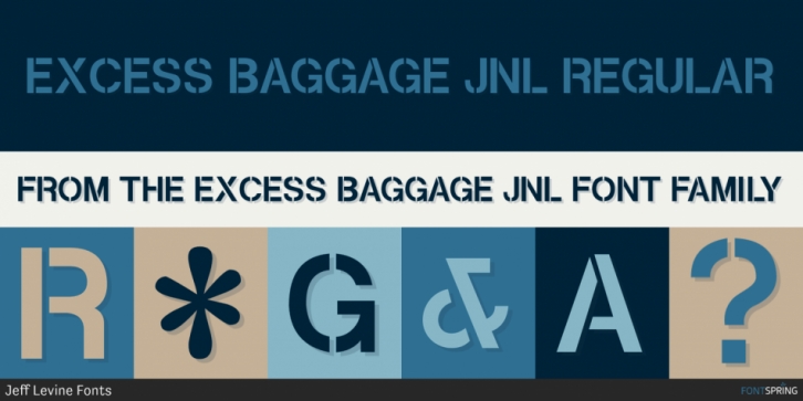 Excess Baggage JNL font preview