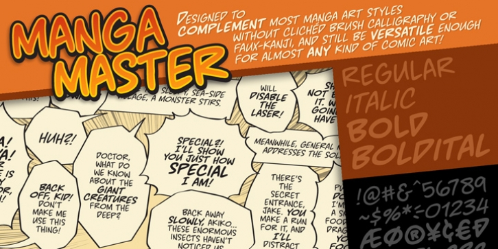 Manga Master BB font preview