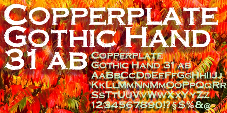 Copperplate Gothic Hand 31AB font preview