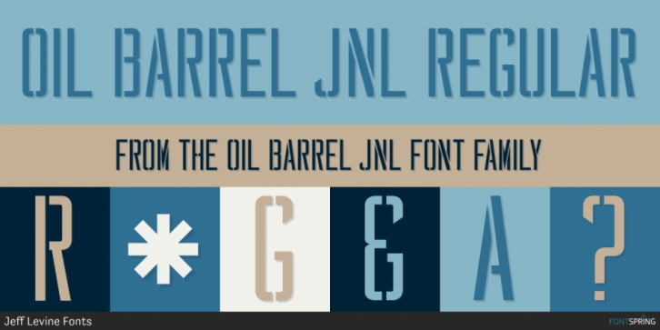 Oil Barrel JNL font preview