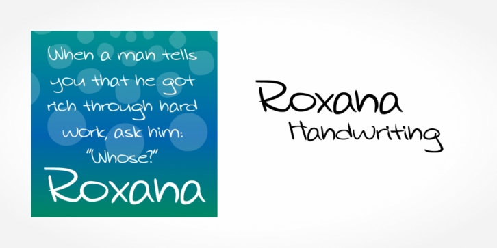 Roxana Handwriting font preview