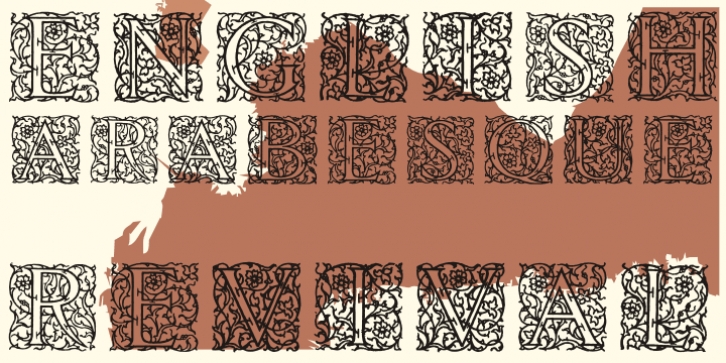 English Arabesque Revival 1900 font preview