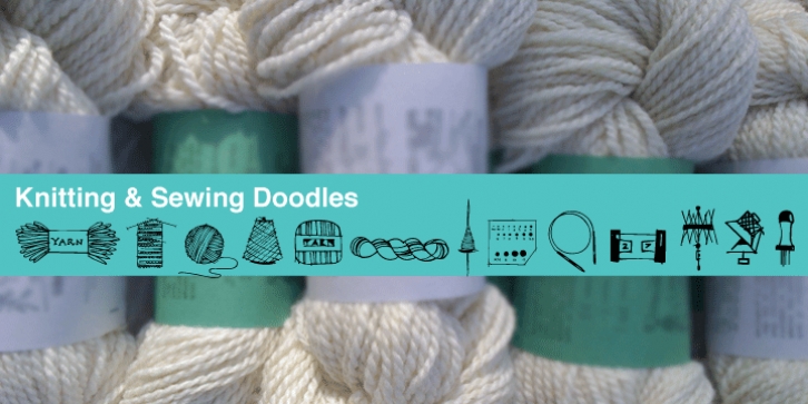Knitting and Sewing Doodles font preview