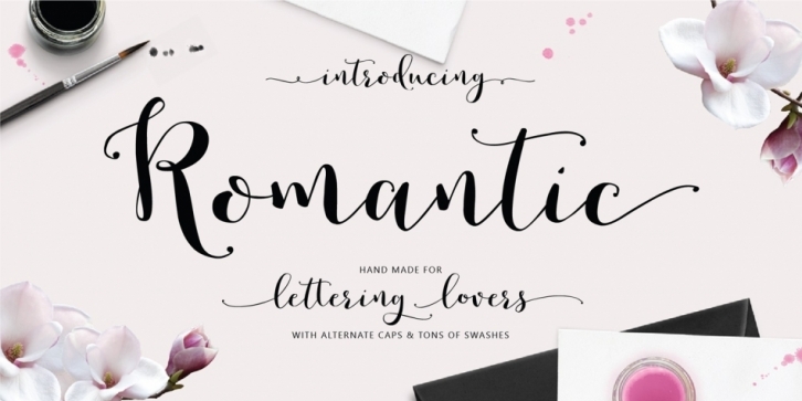 Romantic font preview