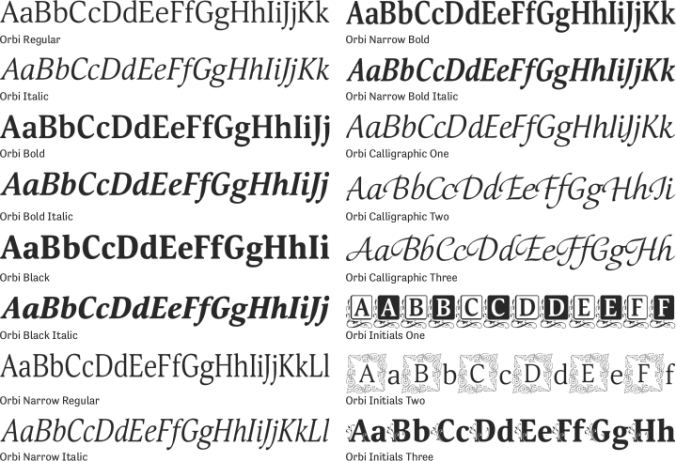 Orbi Font Preview