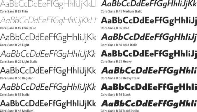 Core Sans B Font Preview