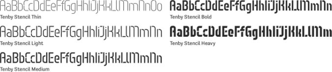 Tenby Stencil Font Preview