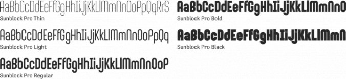 Sunblock Pro Font Preview