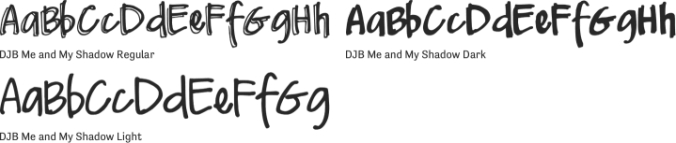 DJB Me and My Shadow Font Preview