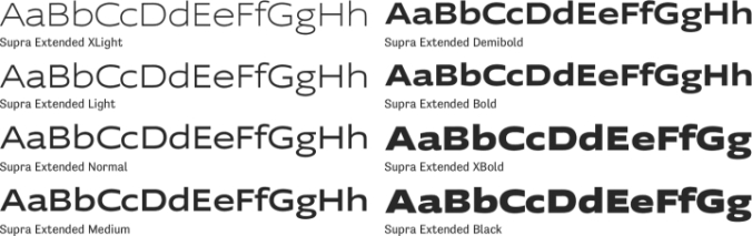Supra Extended Font Preview