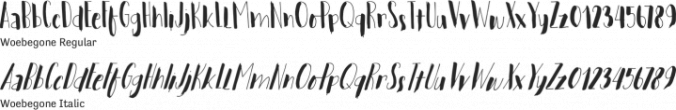 Woebegone Font Preview
