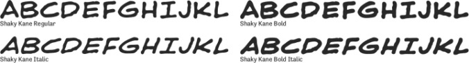 Shaky Kane Font Preview