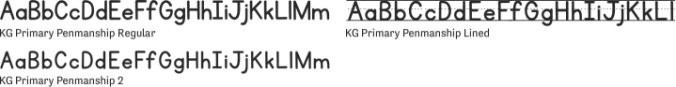KG Primary Penmanship Font Preview
