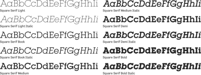 Square Serif Font Preview