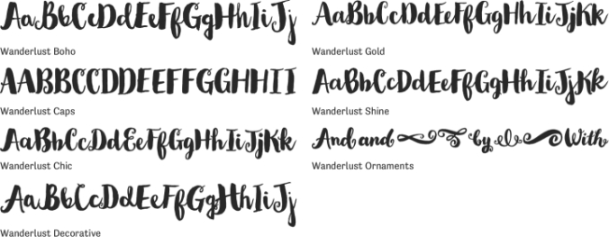 Wanderlust Basic Collection Font Preview