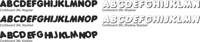 Corkboard JNL Font Preview