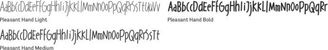 Pleasant Hand Font Preview