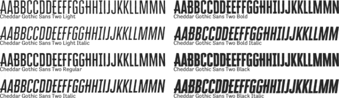 Cheddar Gothic Sans Two Font Preview