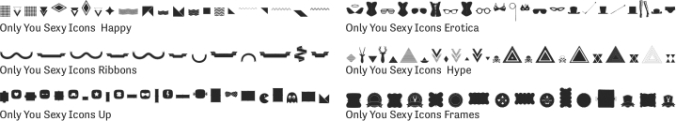 Only You Sexy Icons Font Preview