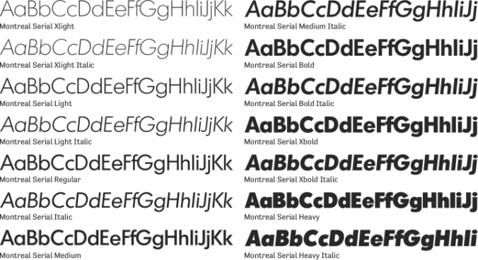 Montreal Serial Font Preview