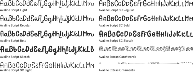Avaline Font Preview