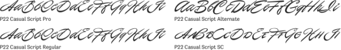 P22 Casual Script Font Preview