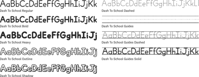 Dash To School Font Preview
