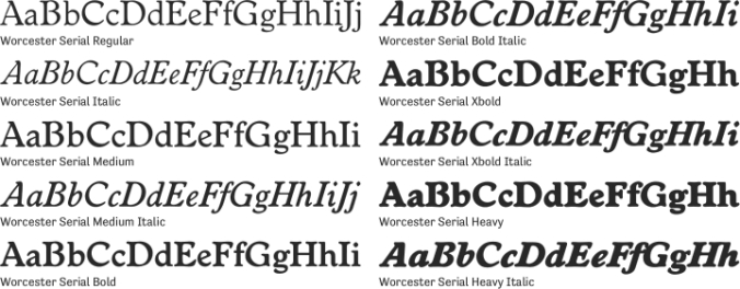 Worcester Serial Font Preview