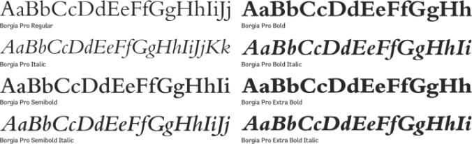 Borgia Pro Font Preview