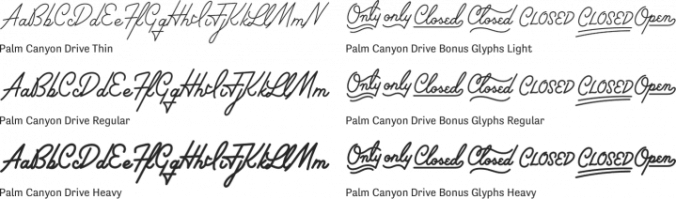 Palm Canyon Drive Font Preview