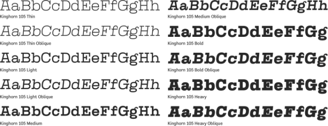 Kinghorn 105 Font Preview