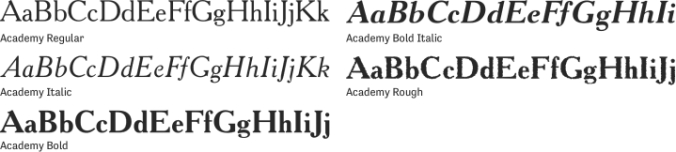 Academy Font Preview