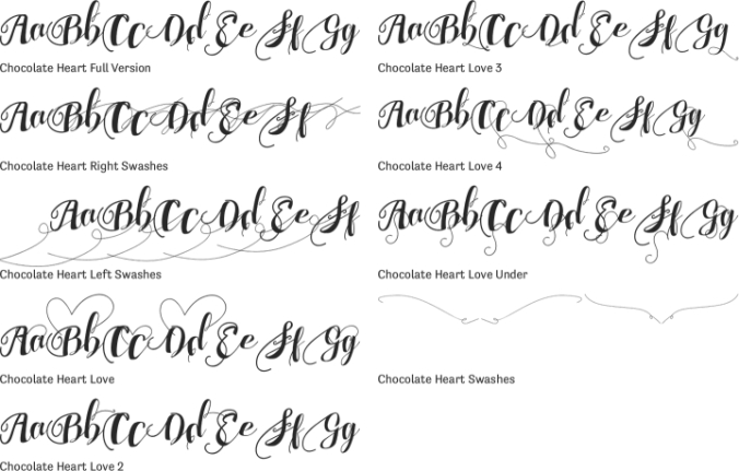 Chocolate Heart Font Preview