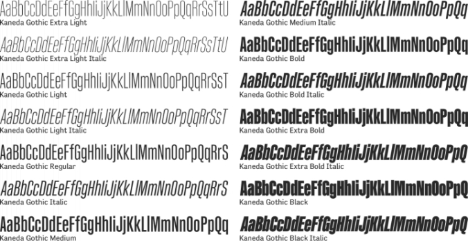 Kaneda Gothic Font Preview