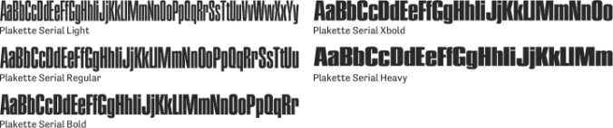 Plakette Serial Font Preview