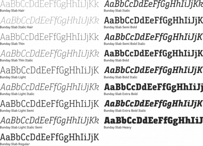 Bunday Slab Font Preview