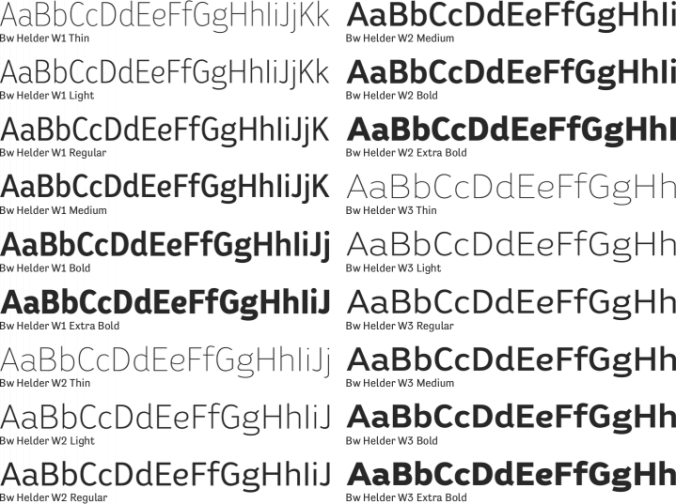 Bw Helder Font Preview