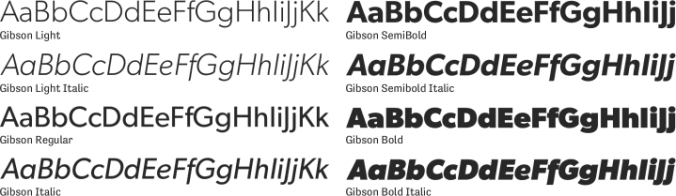 Gibson Font Preview
