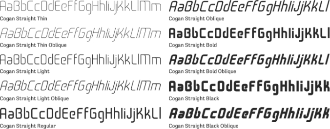 Cogan Straight Font Preview