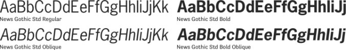 News Gothic Std Font Preview