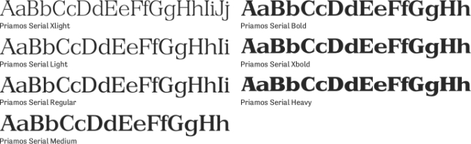 Priamos Serial Font Preview