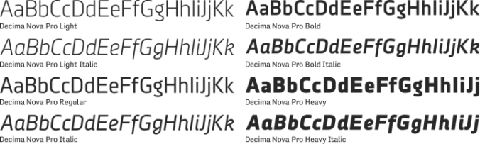 Decima Nova Pro Font Preview